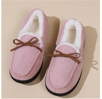 Femmes Hiver Coton Chaussures Peluche Couleur Solide Fourrure Females Feetwear Bottes de Neige Chaudes Dames Casual Plat Court Maison Chaussons