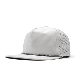 Venta al por mayor ODM Hombres 5 Panel impermeable Golf Sombrero Transpirable Laser Cut Hole Cuerda Deportes Gorra de béisbol Snapback Gorras - Product Image 1