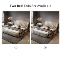 Lit plateforme moderne de luxe rembourré avec tête de lit capitonnée en cuir à boutons et pieds en métal, taille Queen, mobilier de chambre à coucher