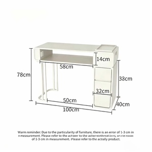 New Creamy Style Nail Art Chair Set with Vacuum Cleaner Luxury Nail Art <b>Table</b> Trendy Marble <b>Manicure</b> <b>Table</b> - Product Image 5