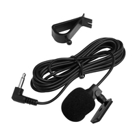 Auto Audio 3.5mm TRS Microphone à canal unique Clip-On pour les appels mains libres intérieurs GPS de voiture avec prise et adaptateur de câble 3M
