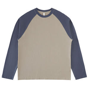 Custom High Quality Heat-Transfer Printed Heavy Anti-Wrinkle Solid <b>Men's</b> Long Sleeve 320GSM Cotton Casual T-<b>Shirt</b> - Product Image 4