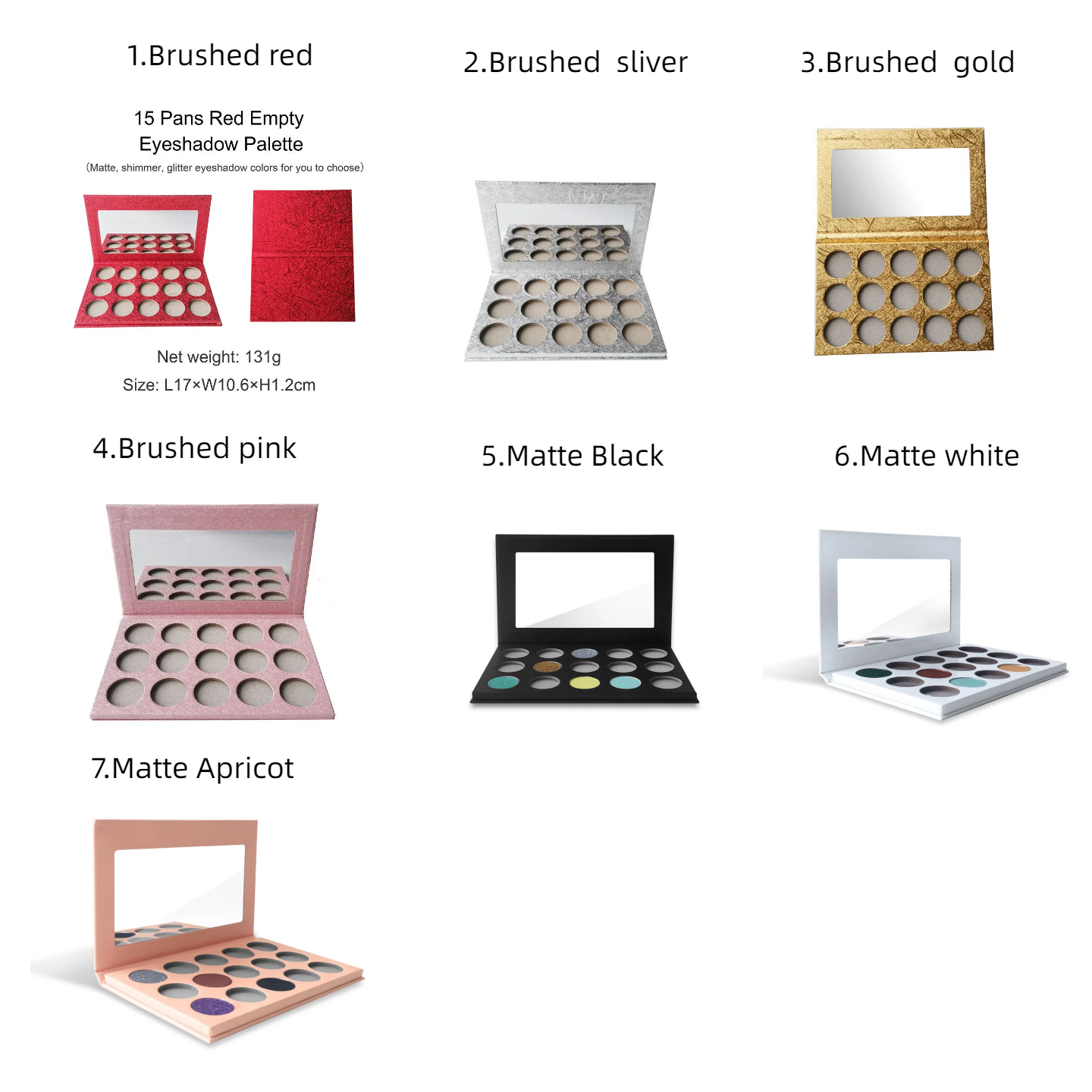 Paleta de 7 colores a elegir