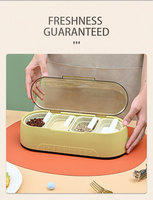 Ensemble de 4 pots à épices hermétiques transparents avec cuillères intégrées, design anti-fuite, écologiques, durables et de qualité alimentaire