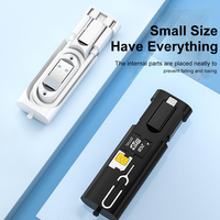 Kit Adaptateur Convertisseur Multifonctionnel 5-en-1 60W Mini Compact Portable, Boîte de Rangement avec Câble de Données USB de Charge pour Voyage