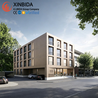 Bâtiment d'hôtel moderne à plusieurs étages en structure acier préfabriquée pour l'hôtellerie commerciale, installation rapide sur site