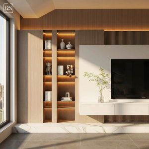 Custom Size Solid Wood Modern Luxury TV <strong>Cabinet</strong> <strong>Wall</strong> Mounted TV Stand <strong>Display</strong> <strong>Cabinet</strong> for Living Room Bedroom - Product Image 3