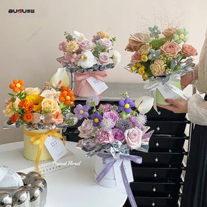 กล่องกระดาษสีทึบแบบย่อยสลายได้กล่องของขวัญทรงกระบอกสำหรับบรรจุภัณฑ์ของขวัญดอกไม้กระดาษทรงกลมดีไซน์เป็นหลอดโลโก้ตามสั่ง - Product Image 3