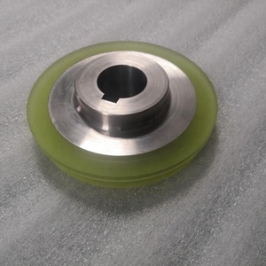 Polyurethane unpowered Con lăn Caster bánh xe hợp kim nhôm rãnh bánh xe - Product Image 1