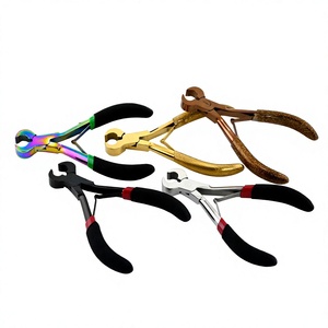 Professional Hair Extension tools hair Bond Cutter Keratin Extension Pliers Ergonomic Double <b>Rubber</b> Grip & Clean sharp <b>edges</b> - Product Image 1