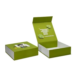 अनुकूलित लक्जरी लोगो 3डी पॉप अप डिज़ाइन फोल्डेबल सेज ग्रीन उपहार मेकअप कॉस्मेटिक चुंबकीय कागज उपहार बॉक्स