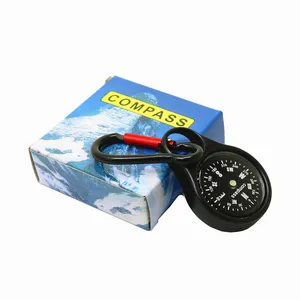 Portable Mini Compass Metal Carabiner Survival Compass for Outdoor Comping Mountaineering Hiking
