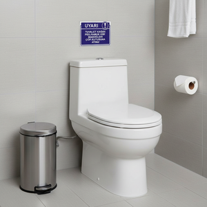 Letrero de Plástico de Estilo Simple para Desechar Papel Higiénico, Toallas Sanitarias, Hisopos de Algodón, etc. en el Bote de Basura - Product Image 3