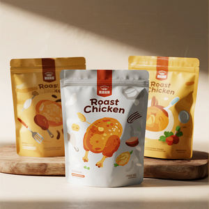 Sacs personnalisés anti-graisse pour volaille, dinde, canard, poulet <span class=keywords><strong>grill</strong></span>é, sacs à fermeture éclair pour <span class=keywords><strong>micro</strong></span>-ondes en feuille d'aluminium kraft pour poulet rôti - Product Image 2