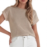 Gilet en tricot à manches courtes pour femmes, tendance, adapté à la plage en été (personnalisable)