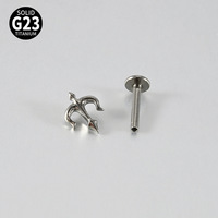 F136 G23 Titane Trident Courbé Imposant à Filetage Interne, Barre Plate, Piercing d'Oreille et de Lèvre, Bijou de Mode
