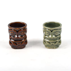Grosir disesuaikan logo Hawaii <span class=keywords><strong>tiki</strong></span> kacamata koktail mug tequila keramik gelas <span class=keywords><strong>shot</strong></span>