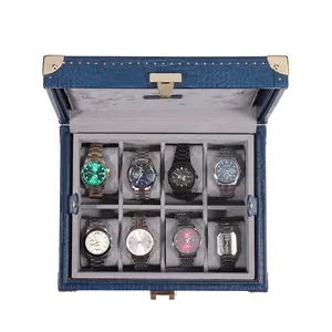 Luxury Custom Crocodile Grain Leather Watch Box Case 2/6/8/10 55mm Slots Manufactured Travel Organizer Set For Men Ladies