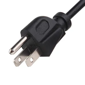 HENG-WELL USA 3 Pinos NEMA 5-15P Plug para IEC 320 C13 Conjunto de cabo de alimentação PVC 1.8 M 1800mm Preto 3 Pinos Plug Cabo de alimentação UL