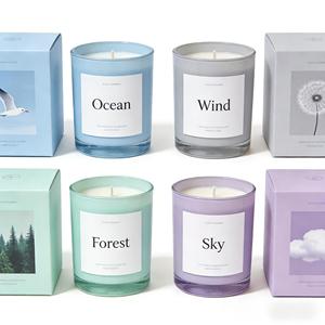 Coffret cadeau de bougies parfumées, bougies d'aromathérapie en cire de soja, senteurs vent d'océan, forêt, ciel, pot en verre, décoration d'intérieur - Product Image 3