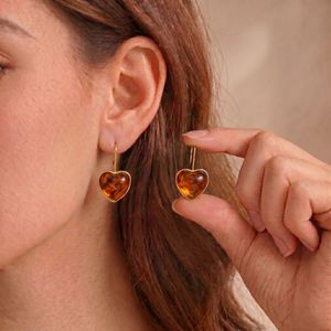 Wholesale Multi Color <b>Heart</b> Stud Earrings 304 Stainless Steel Korean <b>Sweet</b> Minimal Dainty All-match 14k Gold Plated Earrings - Product Image 1