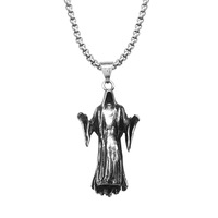 Pendentif Dark Soul Reaper Vintage Personnalisé en Acier Inoxydable Étanche, Bijoux de Mode Raffinés, Colliers pour Hommes, Vente en Gros