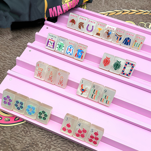 Jeu de Mahjong portable sur le thème du cheval avec étui de transport, tuiles mignonnes en forme de coq pour étudiants, filles, week-end, ensemble personnalisé OEM - Product Image 3