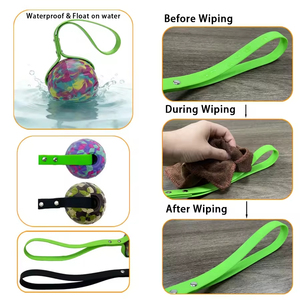 Jouets à mâcher interactifs pour chiens en mousse EVA durable et écologique, balle de 7 cm avec corde, style moderne, motif uni, pour l'exercice en extérieur - Product Image 4