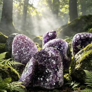 Grappe <span class=keywords><strong>de</strong></span> géodes d'améthyste naturelle, <span class=keywords><strong>cristal</strong></span> d'améthyste brut, <span class=keywords><strong>pierre</strong></span> <span class=keywords><strong>de</strong></span> guérison pour la décoration intérieure, le Reiki, la méditation et comme cadeau spirituel - Product Image 3