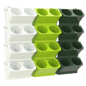Wall Vertical Garden Vertical Wall Garden Pot <strong>Selfwatering</strong> Hydroponic Flower Pot Tower Garden Stackable Plastic Vertical Pot - Product Image 1