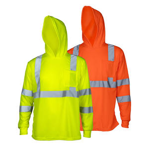 Vêtements <span class=keywords><strong>de</strong></span> <span class=keywords><strong>travail</strong></span> en polyester réfléchissants pour la construction, sweats à capuche pour hommes, chemises <span class=keywords><strong>de</strong></span> <span class=keywords><strong>travail</strong></span> à manches longues haute visibilité avec capuche réfléchissante - Product Image 1