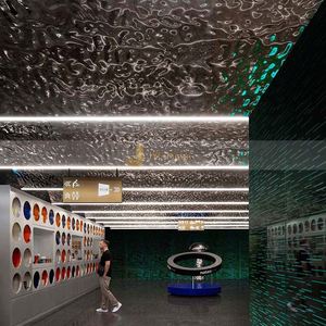 LL276 Custom 304 Color Stainless Steel Water Ripple Sheet Interior Decoration Mirror Hammered Stainless Steel Decorative Sheet - Product Image 2
