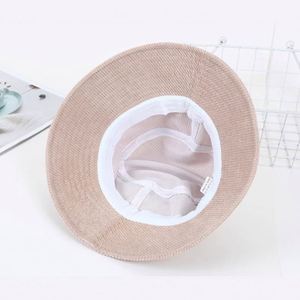 Custom Fashion <b>Men</b> Women Sun Protection <b>Flat</b> Top Wide Brim Fisherman <b>Caps</b> Custom Embroidery Logo Corduroy Bucket Hats - Product Image 3