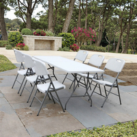 La table et la chaise pliantes extérieures rectangulaires 5ft & 6ft banquet utilisent une conception en plastique durable