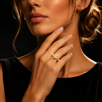 Bague de Fiançailles et de Mariage pour Femme en Or Plaqué 18 carats avec Moissanite D Color VVS1 Solitaire Marquise Pavée Large Tressée Style Vintage