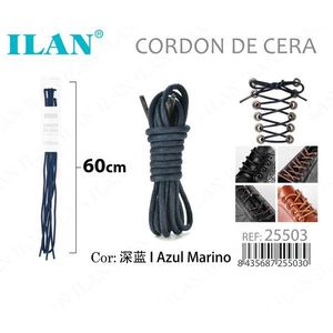 Laccio per scarpe cerato Ilan blu navy 60 cm per stivali e scarpe - Product Image 3