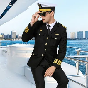 Đội trưởng thủy thủ chuyên nghiệp đồng phục bảo vệ kinh doanh quần áo trang phục phù hợp với tàu phi công thủy thủ hiệu suất Áo khoác - Product Image 4