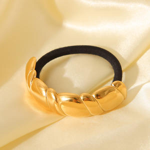 Nouvelle coiffure en acier inoxydable torsadé brillant haute élasticité Simple conception en métal femmes accessoires de cheveux - Product Image 5