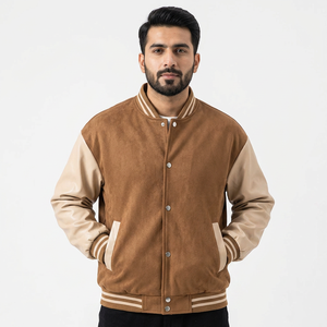 Veste de baseball personnalisée 2025, style Letterman, manches en cuir de haute qualité avec patchs brodés personnalisés, bouton unique - Product Image 1