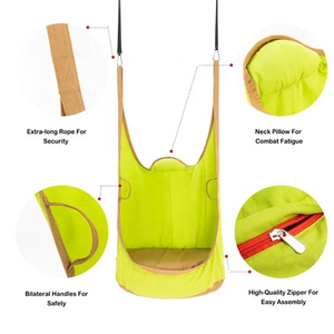 Silla Columpio Portátil para Interiores y Exteriores, Silla Colgante con Doble Bolsillo, Hamaca con Almohada Inflable - Product Image 3