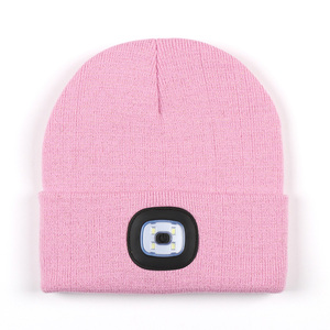 Dệt Kim Màu Đen Vàng Và Bạc Chủ Đề <span class=keywords><strong>Beanie</strong></span> Với LED Tập Tin Đính Kèm Trên Các Bên Hoàn Hảo Cho Ban Đêm Ngoài Trời Skull Cap LED <span class=keywords><strong>Hat</strong></span> - Product Image 3