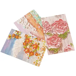 Carte postale de style effet plat fleur rose