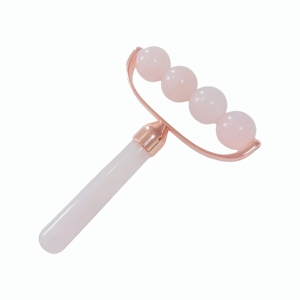 Rose Quartz Facial <b>Roller</b> with Four Beads for Face Massage Skin Rejuvenation Home Use - Product Image 4