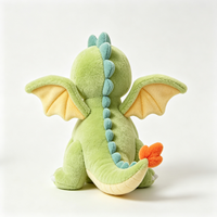 Peluche personnalisable : Adorable figurine de dragon en peluche douce, style dessin animé, vente en gros, jouet en peluche sur mesure