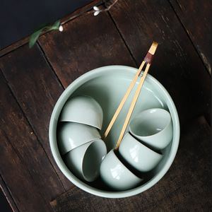 Bol à eau en céramique Shangyan grande capacité pour service à thé, origine Dehua - Product Image 4