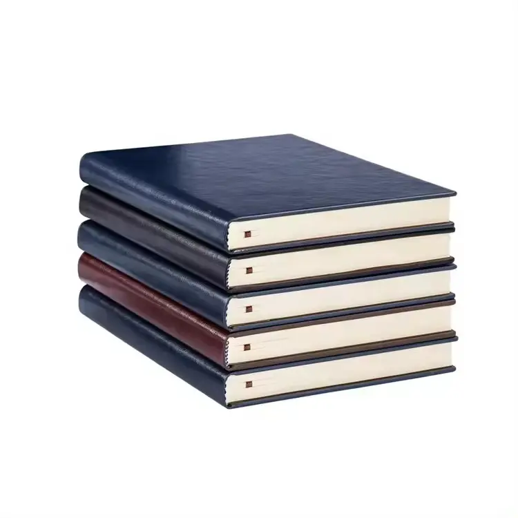 Nuevo diseño de cubierta de cuero Pu impermeable en blanco Interior cuaderno personalizado diario Bloc de notas planificador diario de negocios