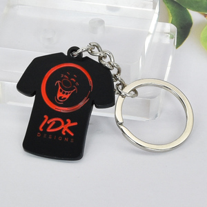 Bán Buôn Thiết Kế Kim Loại Keyring Nhà Sản Xuất Cá Nhân Logo Điện Di Kim Loại Màu Đen Móc Khóa - Product Image 6