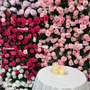 Promise Mosaic Flower Wall Art Multicolor Rose Mix Pared de flores artificiales para boda Decoración de fiesta en casa - Product Image 3