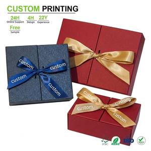 Boîtes à double porte avec paillettes et couleur unie, avec ruban, parfaites pour les ensembles de chocolats, boîte-cadeau de luxe de petite taille, de haute qualité, de marque haut de gamme - Product Image 1