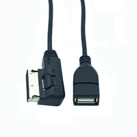 Câble auxiliaire pour Audi AMI MDI MMI 4F0051510G USB 2.0 avec gaine en PVC, adaptateur audio MP3 pour Audi et Volkswagen 0,3m